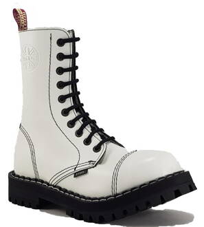 Botas Steel 10 Ojales Blanco