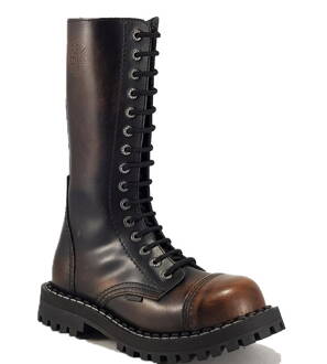Botas Steel 15 Ojales Naranjas Envejecido