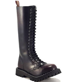 Botas Steel 20 Ojales Burdeos Envejecido