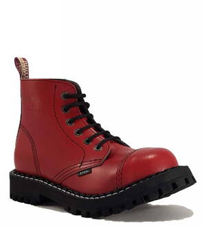 Botas Steel 6 Ojales Rojo