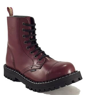 Botas Steel 8 Ojales Burdeos 