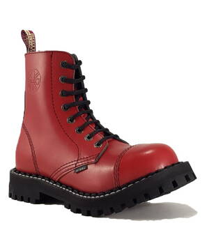 Botas Steel 8 Ojales Rojo