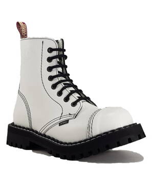 Botas Steel 8 Ojales Blanco 
