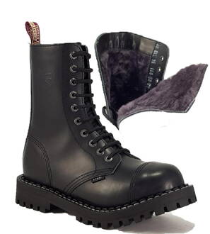 Botas Steel 10 Ojales Negro Aislados
