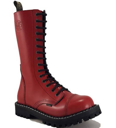 Botas Steel 15 Ojales Rojo