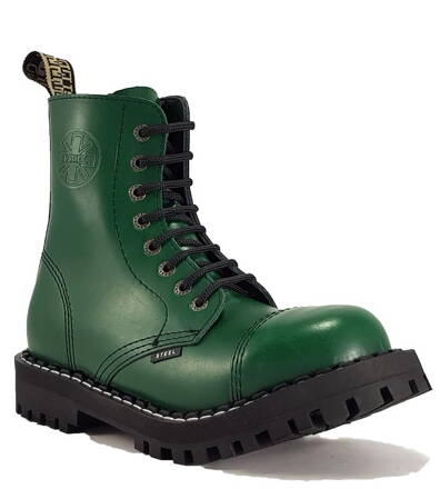 Botas Steel 8 Ojales Verde