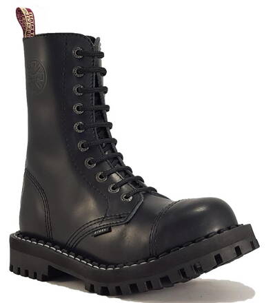 Botas Steel 10 Ojales Negro