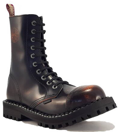 Botas Steel 10 Ojales Naranjas Envejecido