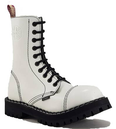 Botas Steel 10 Ojales Blanco