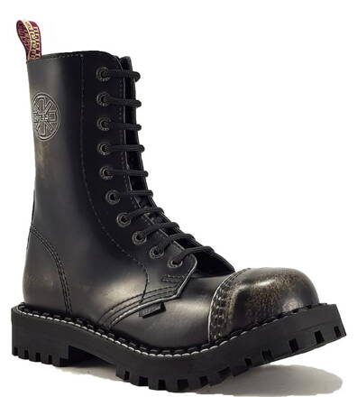 Botas Steel 10 Ojales Blanco Envejecido