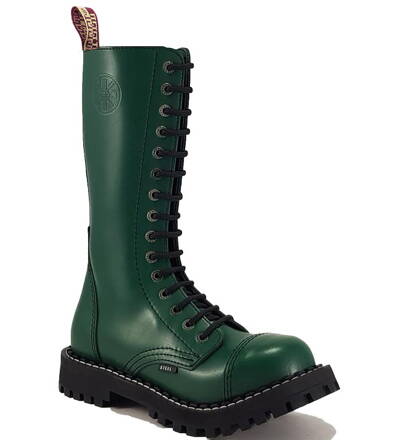 Botas Steel 15 Ojales Verde