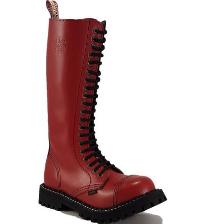 Botas Steel 20 Ojales Rojo