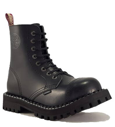 Botas Steel 8 Ojales Negro